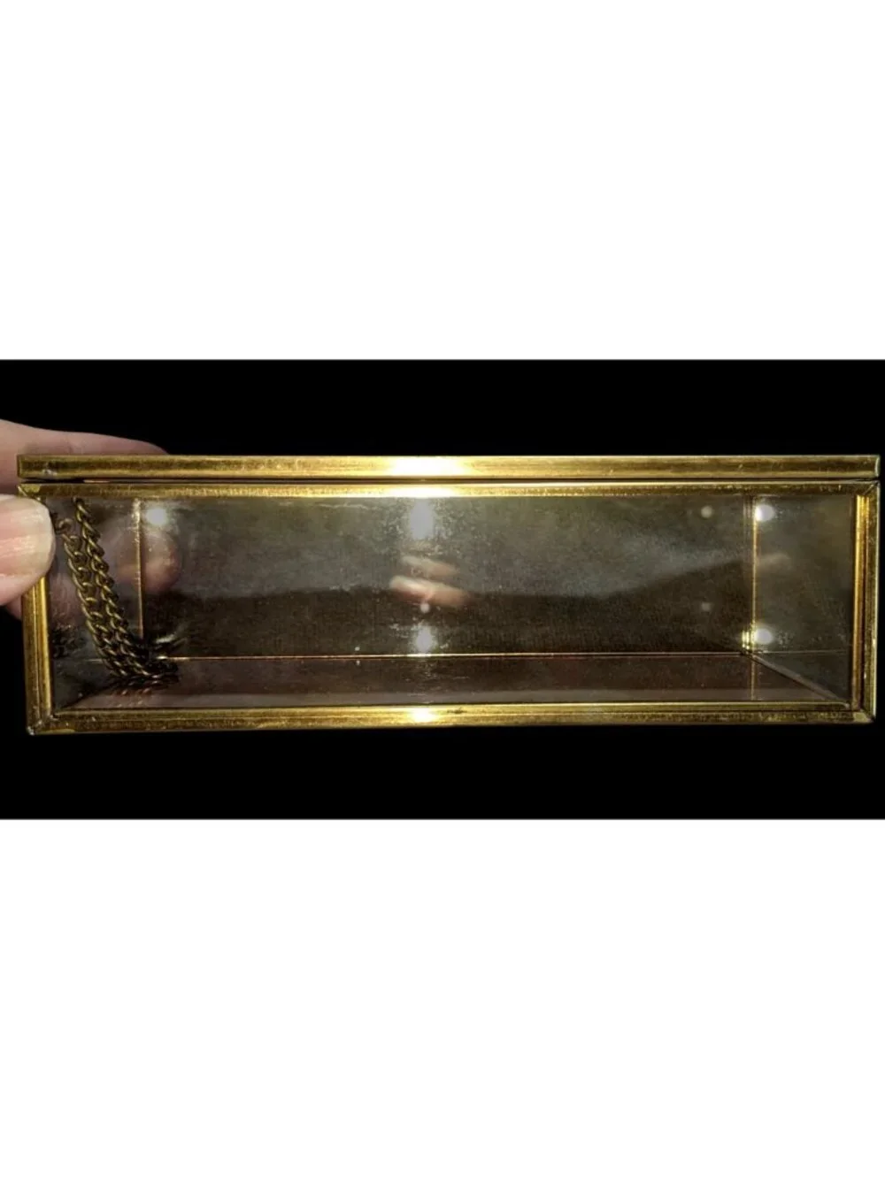 Grandmillennial Vintage Mele & Co Floral Glass Jewelry Trinket Box